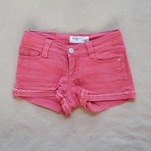 Red Cuffed Jean Denim Shorts